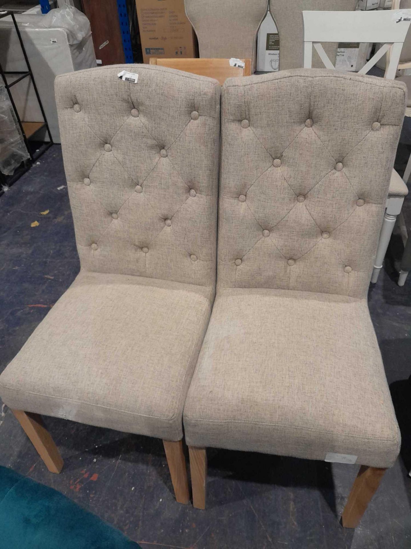 RRP £220 Like New Upholstered Dining Chairs X2 - Image 2 of 2