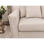 RRP £450 Ex Display Beige Large Armchair With Stud Design