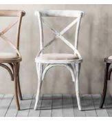RRP £240 Like New White Cross Back Dining Chairs X2