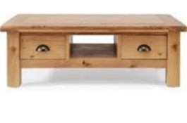 RRP £350 Like New Wooden Finish 2 Drawer Coffee Table