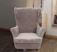 RRP £350 Ex Display High Wingback Armchair In Lilac