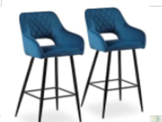 RRP £110 Brand New X2 Boxed Blue Bar Stools