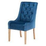 RRP £180 Ex Display Blue Dining Buttoned Chair