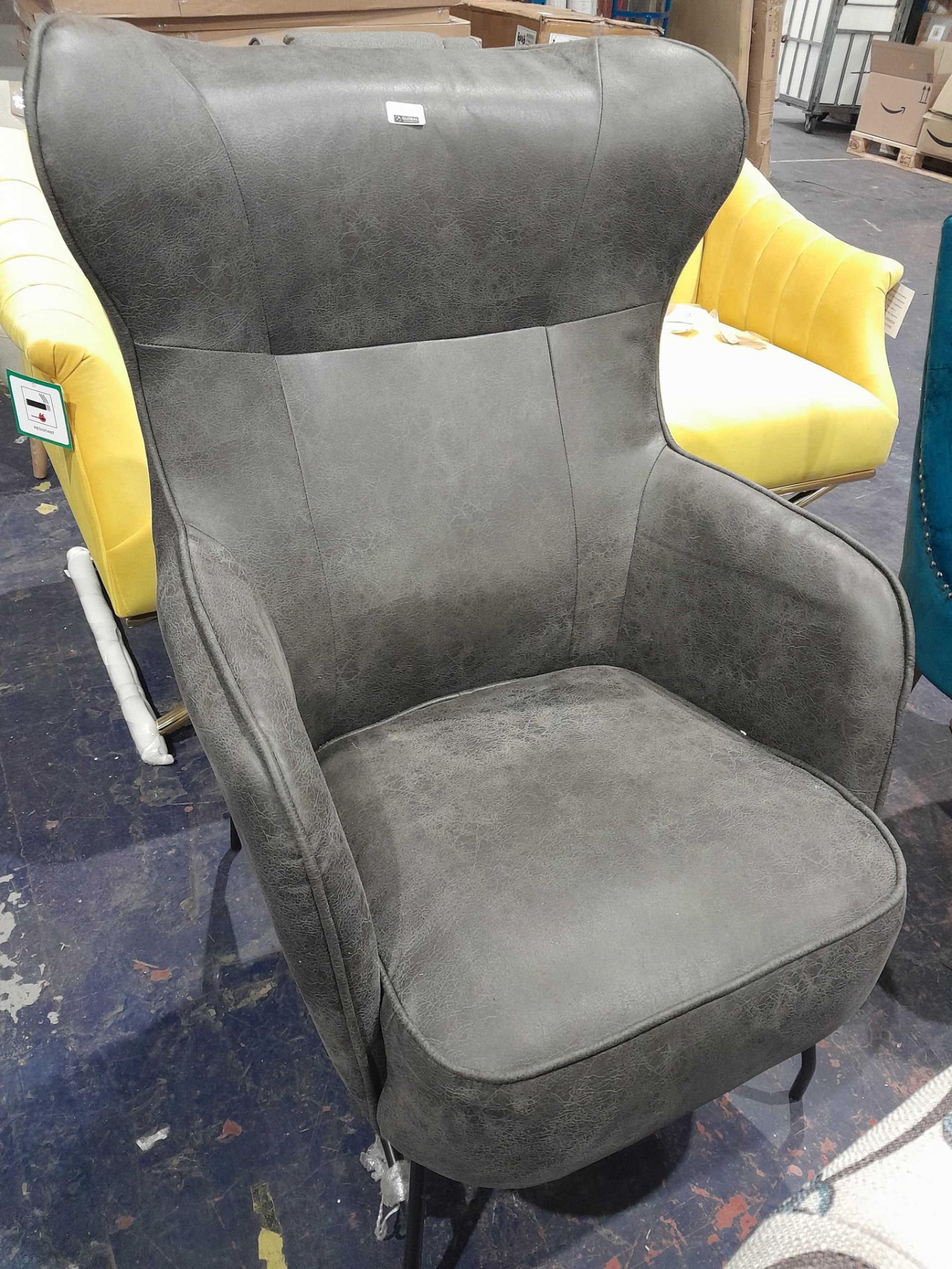 RRP £240 Ex Display Charcoal Grey Armchair - Image 2 of 2