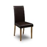 RRP £240 X2 Ex Display Brown Leather Style Dining Chairs