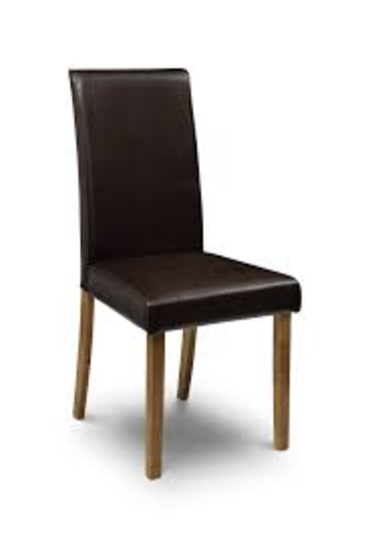 RRP £240 X2 Ex Display Brown Leather Style Dining Chairs