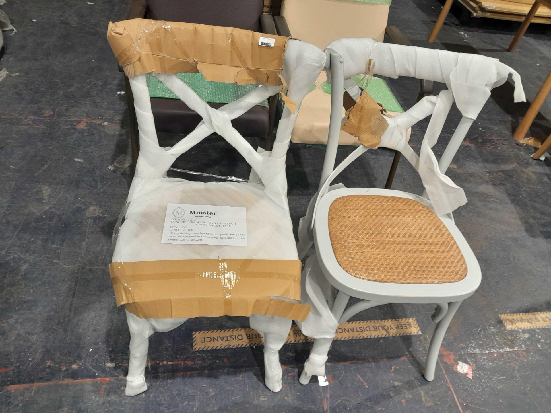 RRP £240 X2 Ex Display Cross Back Dining Chairs - Image 2 of 2