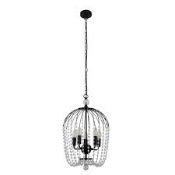 RRP £160 30216-5BK Shower 5Lt Pendant - Black Metal & Clear Crystal (Condition Reports Available