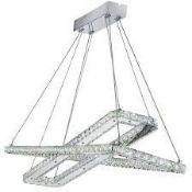 RRP £380 7123CC Clover 2Lt LED Pendant - Chrome & Clear Glass (Condition Reports Available On