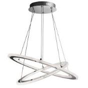 RRP £430 5882-2CC Solexa 2Lt Pendant - Chrome Metal & Frosted Acrylic 5882-2CC (Condition Reports