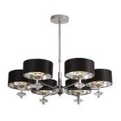 £300 7656-6CC B21 Ontario 6Lt Ceiling Pendant - Chrome & Black Shade (Condition Reports Available On