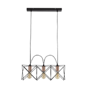 £70 8413-3BK B29 Anthea 3Lt Pendant - Black Metal & Copper (Condition Reports Available On