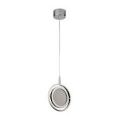 RRP £70 5301-1CC Gyroscope LED Ceiling Pendant - Chrome & Crystal Sand (Condition Reports