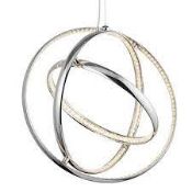 £400 5013-3CC Rings LED 3Lt Ceiling Pendant - Chrome & Clear Crystal (Condition Reports Available On
