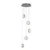 RRP £200 28701-5CC Quartz 5Lt Ceiling Pendant - Chrome & Bubble Glass