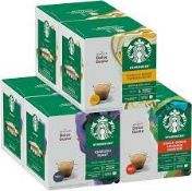 RRP £500 Assorted Lot To Contain X9 Starbucks Variety 6 Pack 72 Capsules And More. Bbe 06/24, 10/24