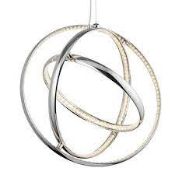 RRP £400 5013-3CC Rings LED 3Lt Ceiling Pendant - Chrome & Clear Crystal