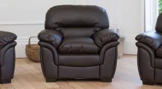 RRP £350 Ex Display Leather Style Armchair In Brown