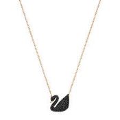 RRP £159 Lot To Contain Brand New Black And Gold Swarovski Swan Necklace.