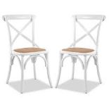 RRP £240 Ex Display Cross Back Dining Chairs In Grey X2