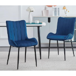 RRP £110 Brand New X2 Blue Chairs V062-49 - B0206Bu