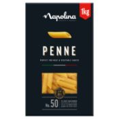 RRP £290 Napolina Penne Pasta X58 1Kg Boxes. Bbe 11/25.