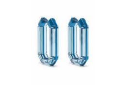 RRP £280 Swarovski Lucent Hoop Aquamarine Crystal Earrings 5600788