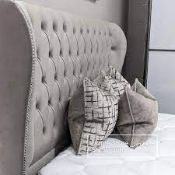 RRP £400 Ex Display Buttoned Sleigh Style Headboard