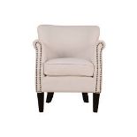 RRP £480 Ex Display Elite Armchair In Cream With Stud Design