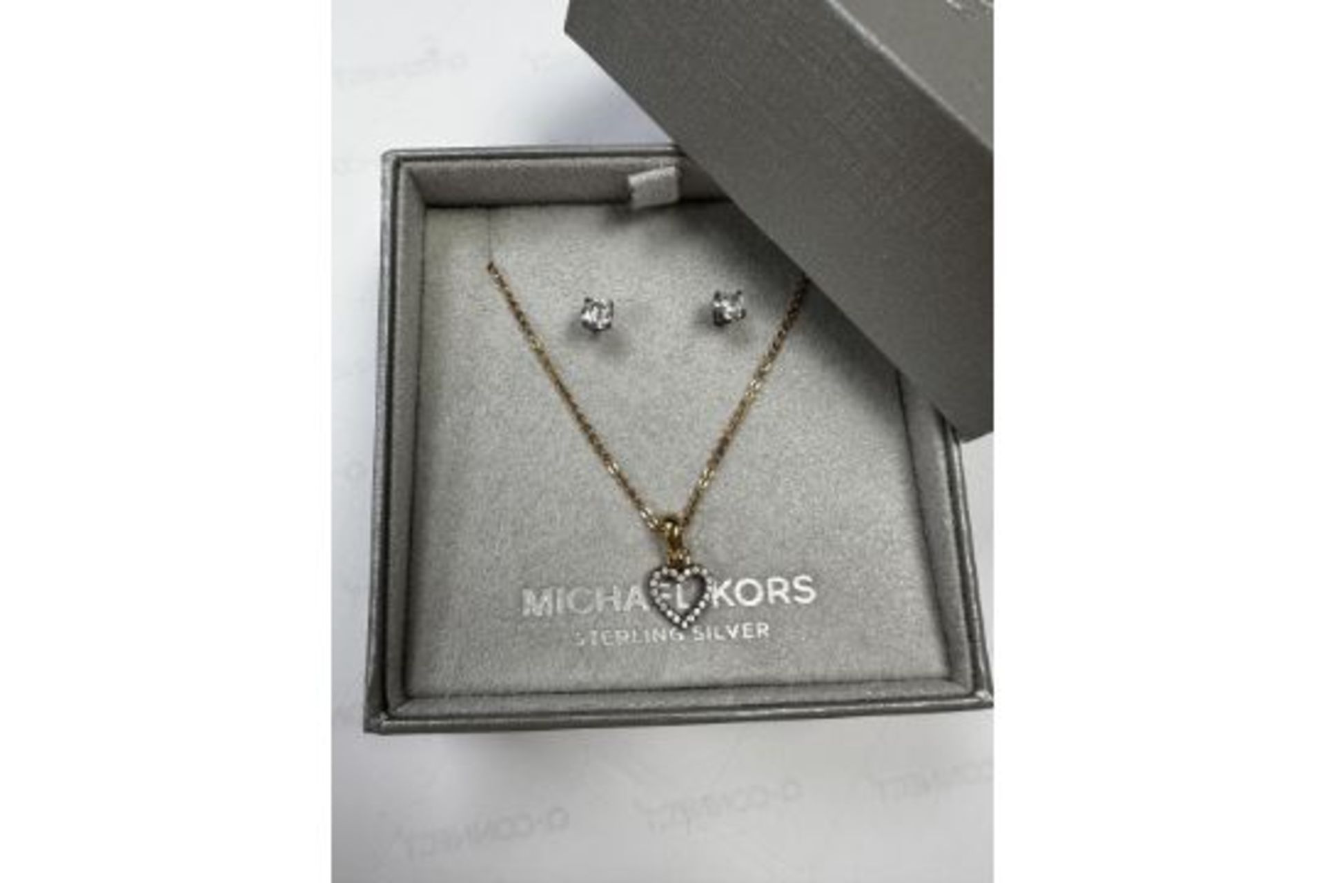 RRP £170 Swarovski Infinity Heart Bracelet & Michael Kors Heart Necklace And Earrings Set - Image 3 of 3