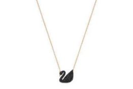 RRP £159 Lot To Contain Brand New Black And Gold Swarovski Swan Necklace.