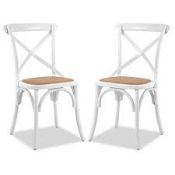 RRP £240 Ex Display Cross Back Dining Chairs In Grey X2