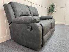 RRP £500 Ex Display 2 Seater Recliner Sofa In Grey