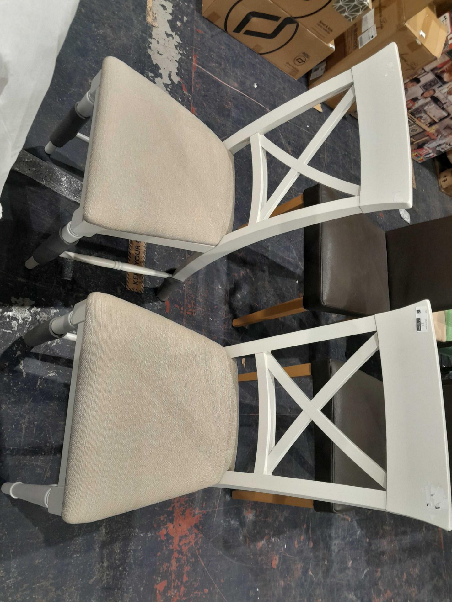 RRP £240 Ex Display Cross Back Dining Chairs X2 - Image 2 of 2