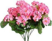 RRP £70 Brand New X2 Boxed Artificial Pink Geraniums