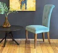 RRP £180 Ex Display Blue Dining Buttoned Chair