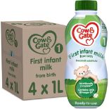 RRP £400 Cow N Gate First Infant Milk X20 (4X1L). BBE 03/24.