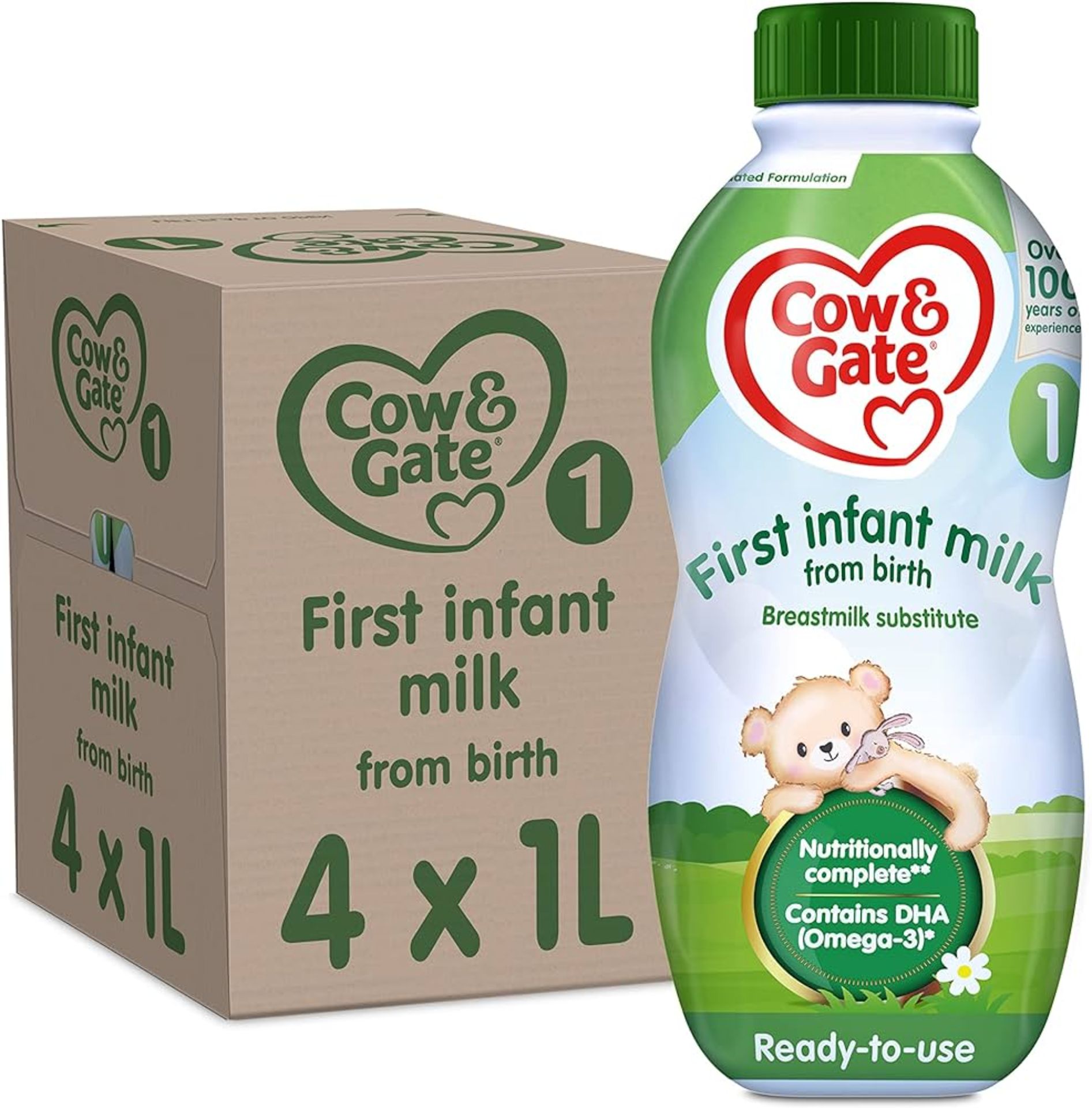 RRP £400 Cow N Gate First Infant Milk X20 (4X1L). BBE 03/24.