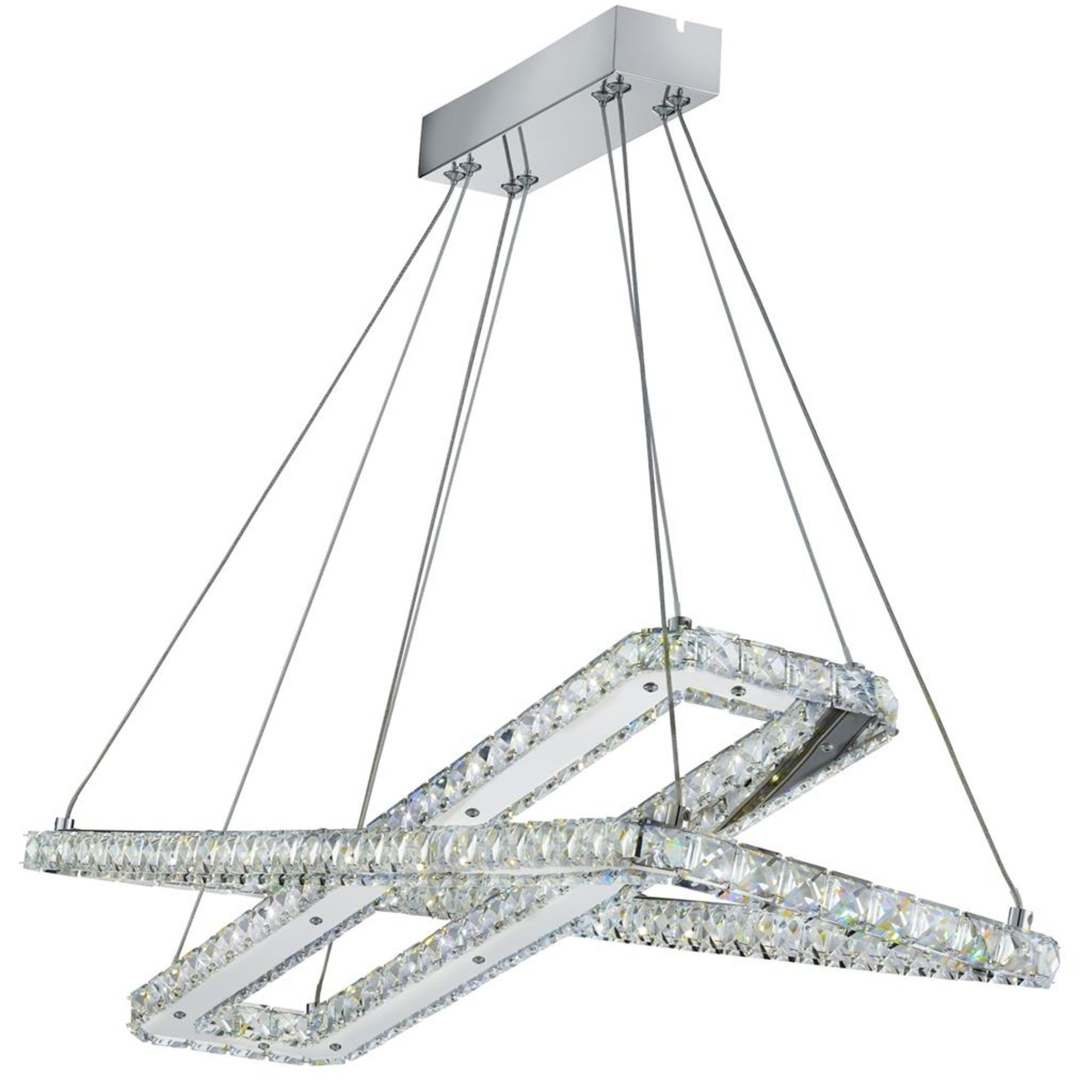 RRP £380 7123CC Clover 2Lt LED Pendant - Chrome & Clear Glass - Image 2 of 4