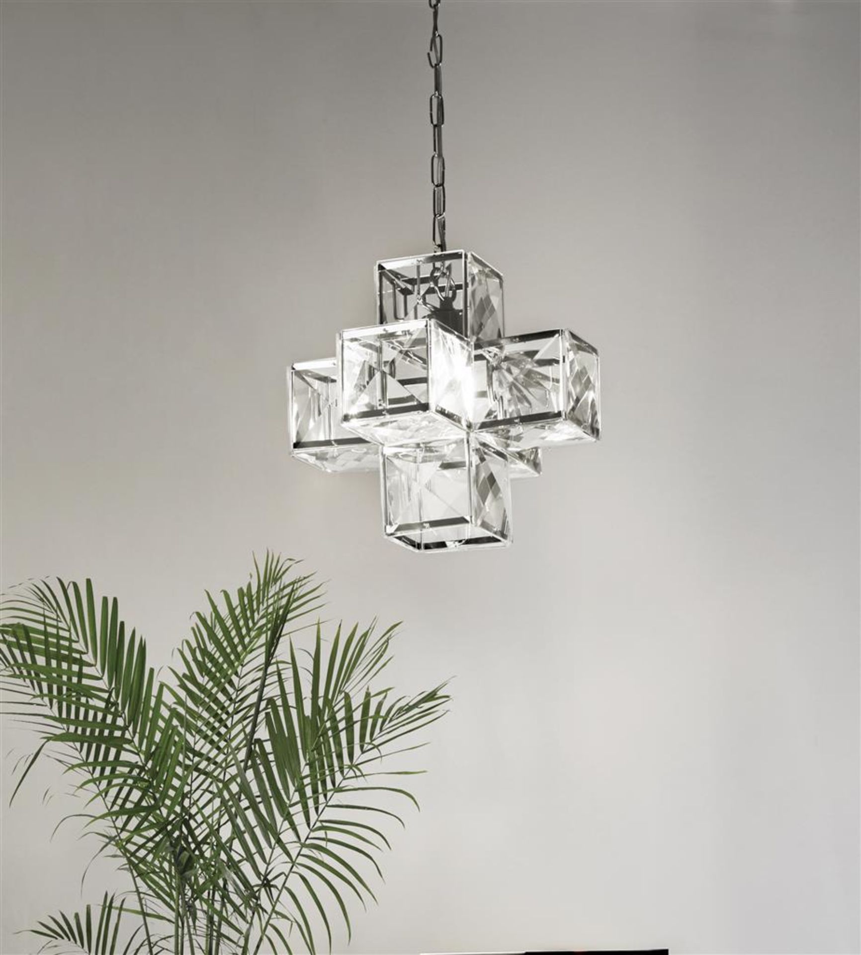 RRP £110 5591-1CC Glacier Ceiling Pendant - Chrome & Acrylic - Image 3 of 4