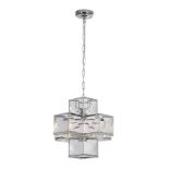 RRP £110 5591-1CC Glacier Ceiling Pendant - Chrome & Acrylic