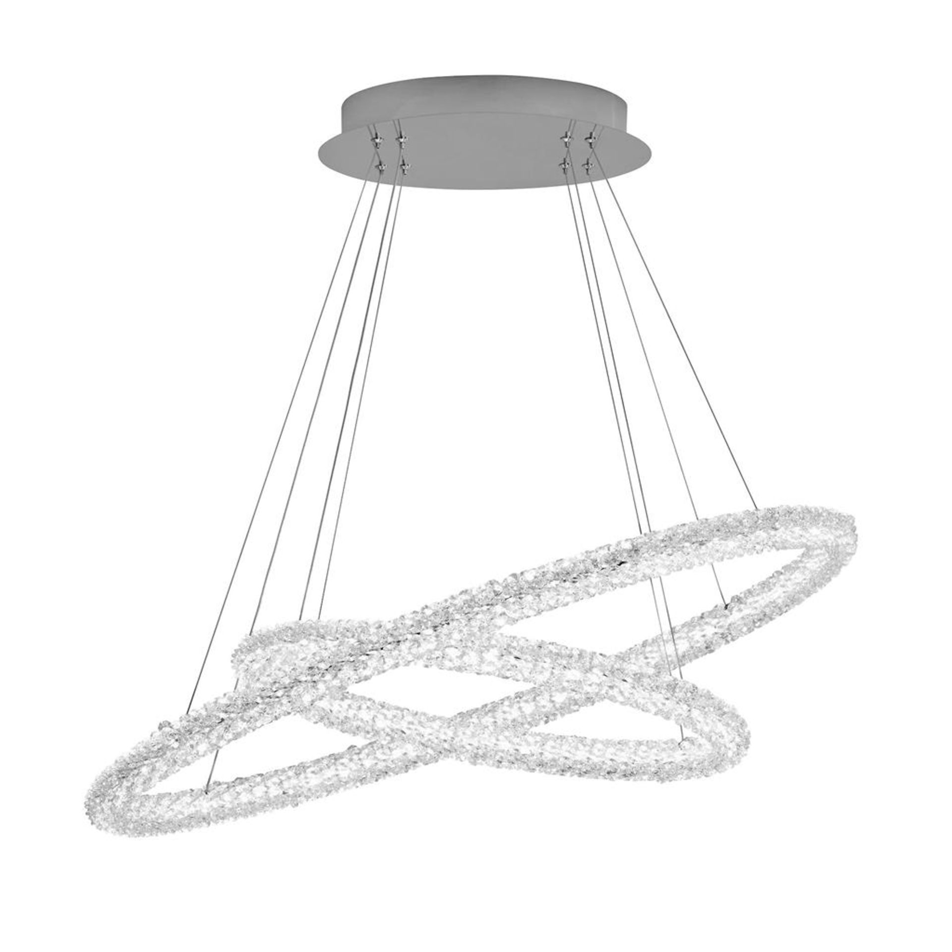 RRP £560 42610-2CC B3Circle 2Lt Pendant - Chrome Metal & Crystal