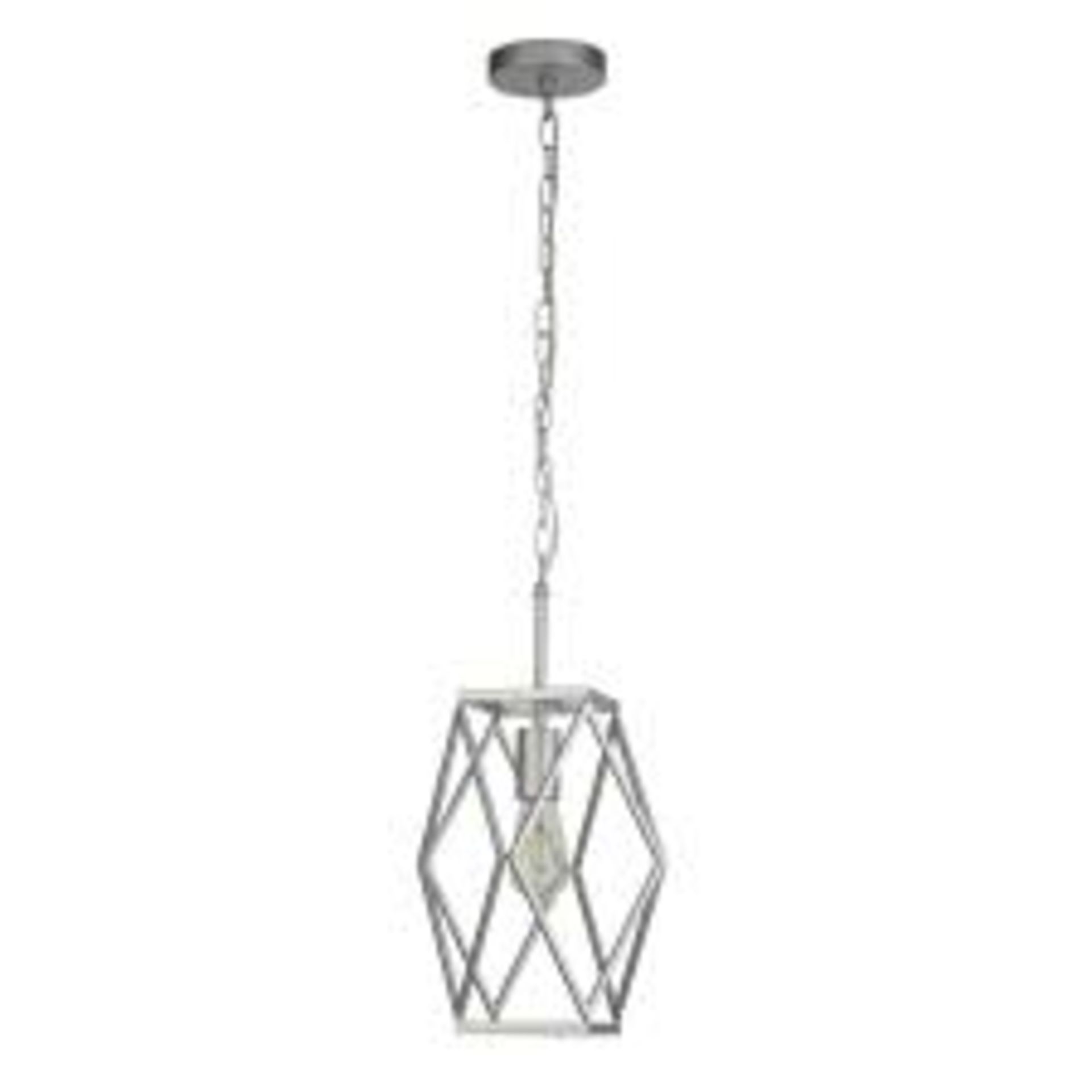 RRP £106 7331-1SS Chassis Ceiling Pendant - Satin Silver Metal