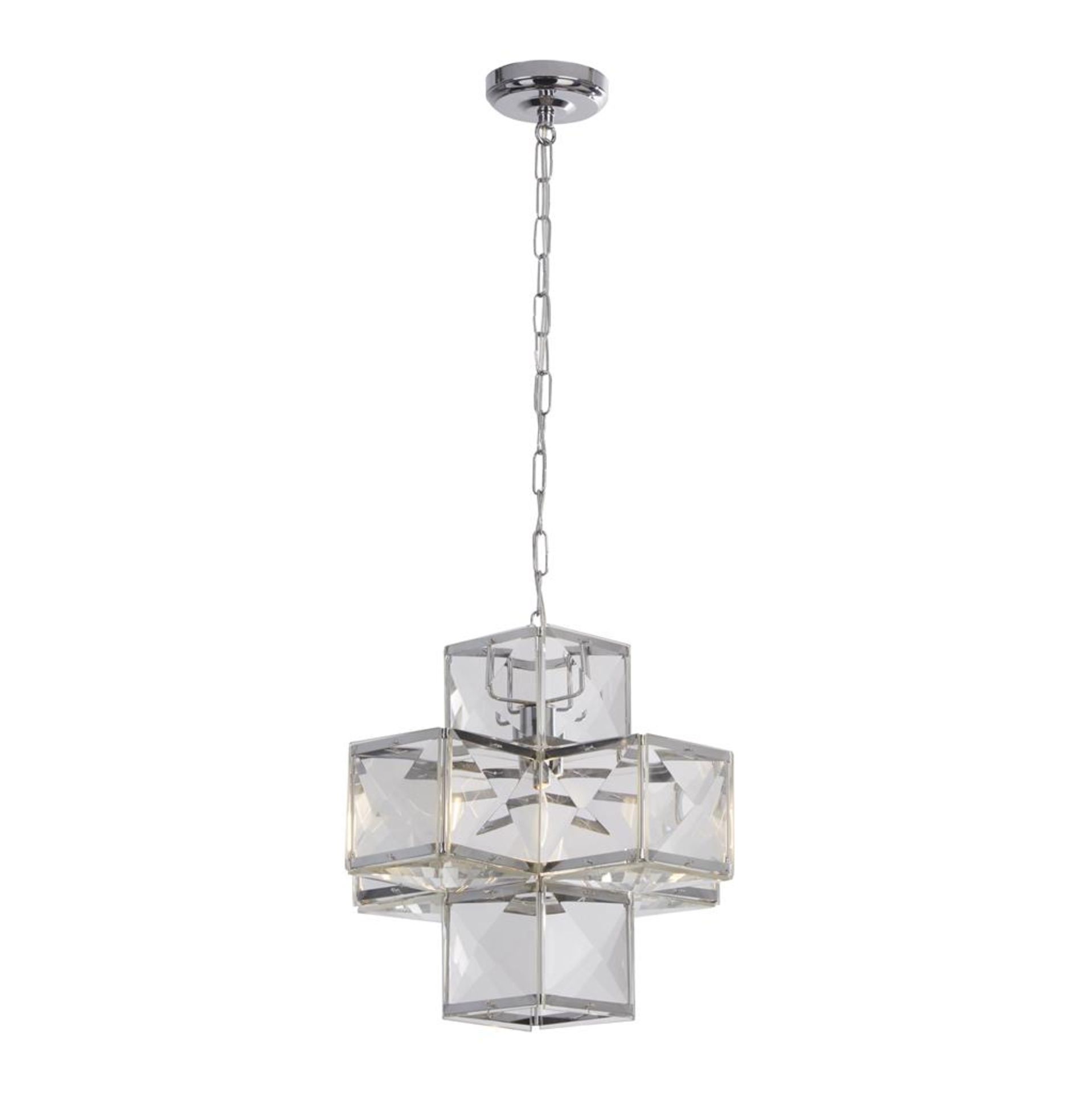 RRP £110 5591-1CC Glacier Ceiling Pendant - Chrome & Acrylic