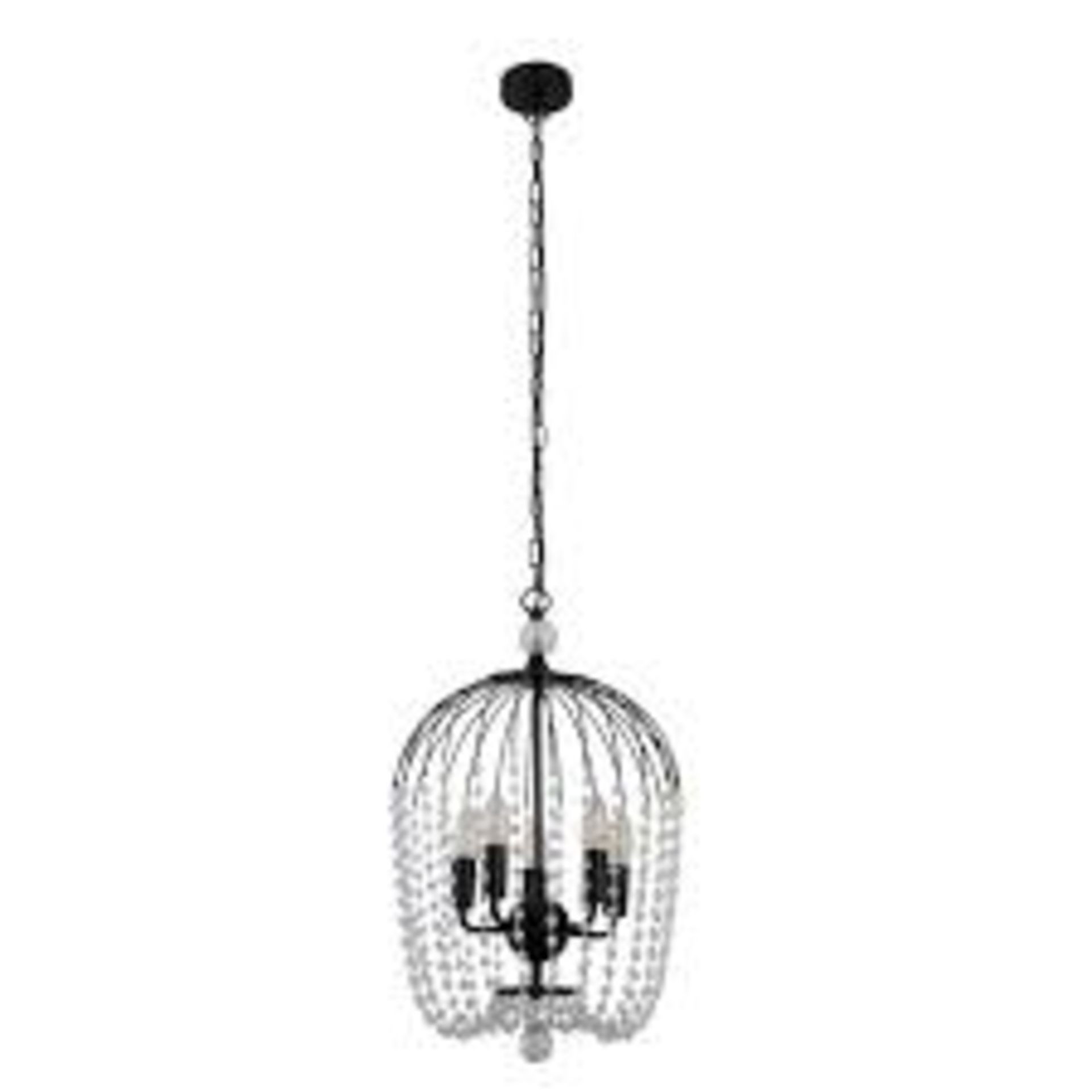 RRP £160 30216-5BK Shower 5Lt Pendant - Black Metal & Clear Crystal - Image 2 of 3