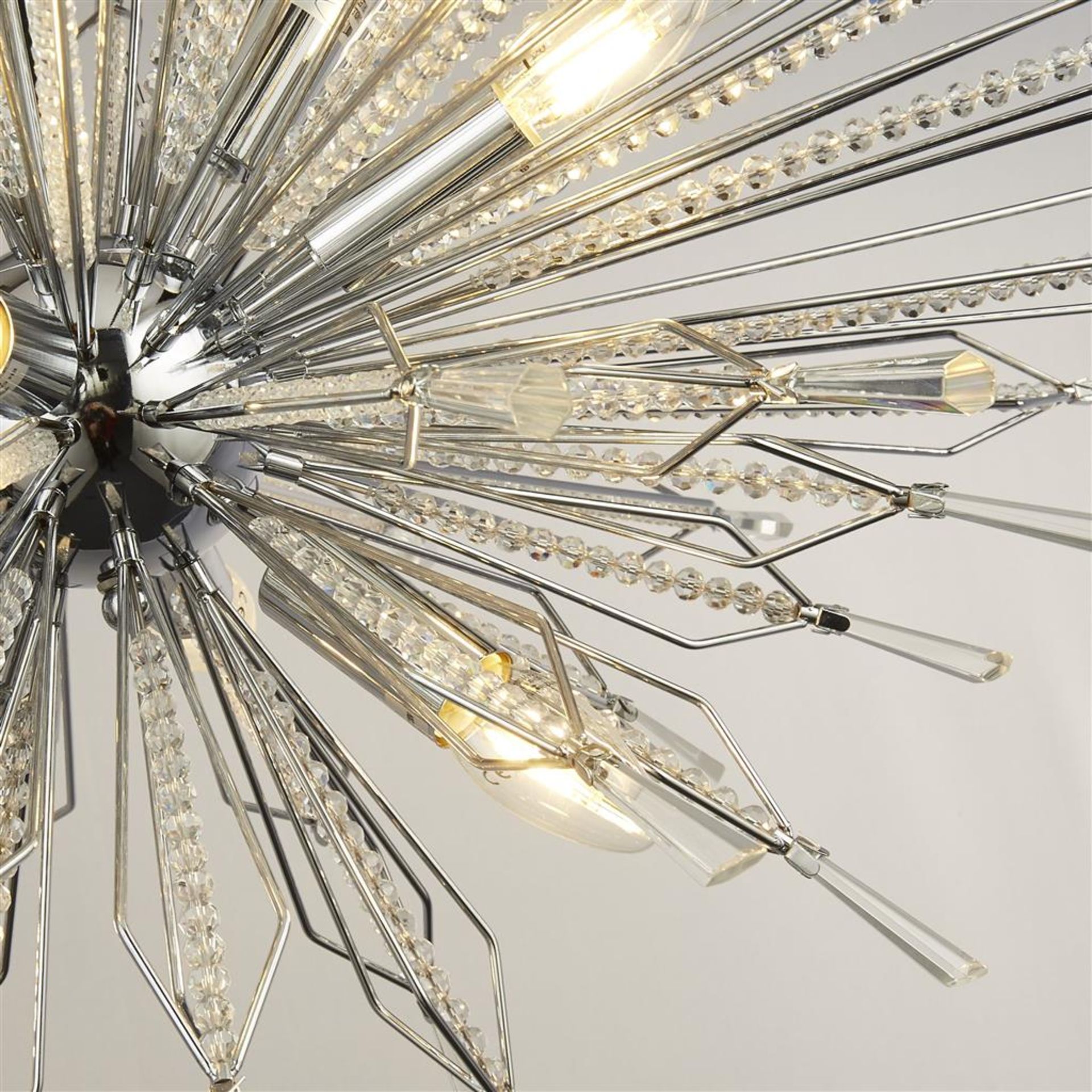 RRP £390 8638-8CC B7 Starburst 8Lt Ceiling Pendant - Chrome & Glass - Image 3 of 5