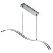 RRP £186 2076SS Wing Bar Pendant - Satin Silver Metal