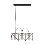 RRP £70 8413-3BK B29 Anthea 3Lt Pendant - Black Metal & Copper