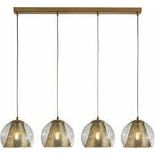 RRP £210 8274-4SB B31 Cio 4Lt Pendant - Satin Brass Metal & Glass