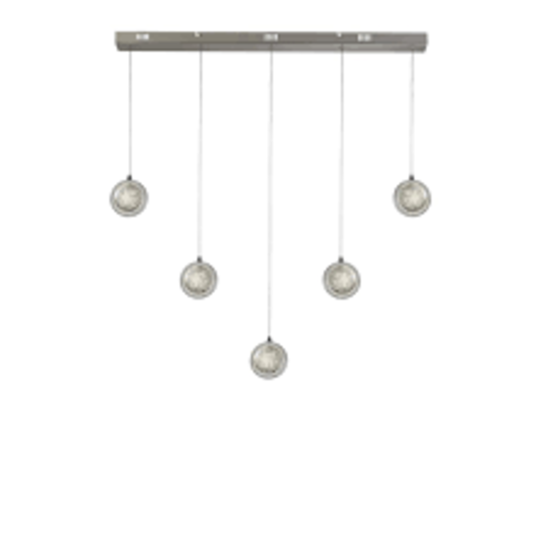 RRP £240 28702-5CC Quartz 5Lt Bar Ceiling Pendant - Chrome & Bubble Glass - Image 5 of 5